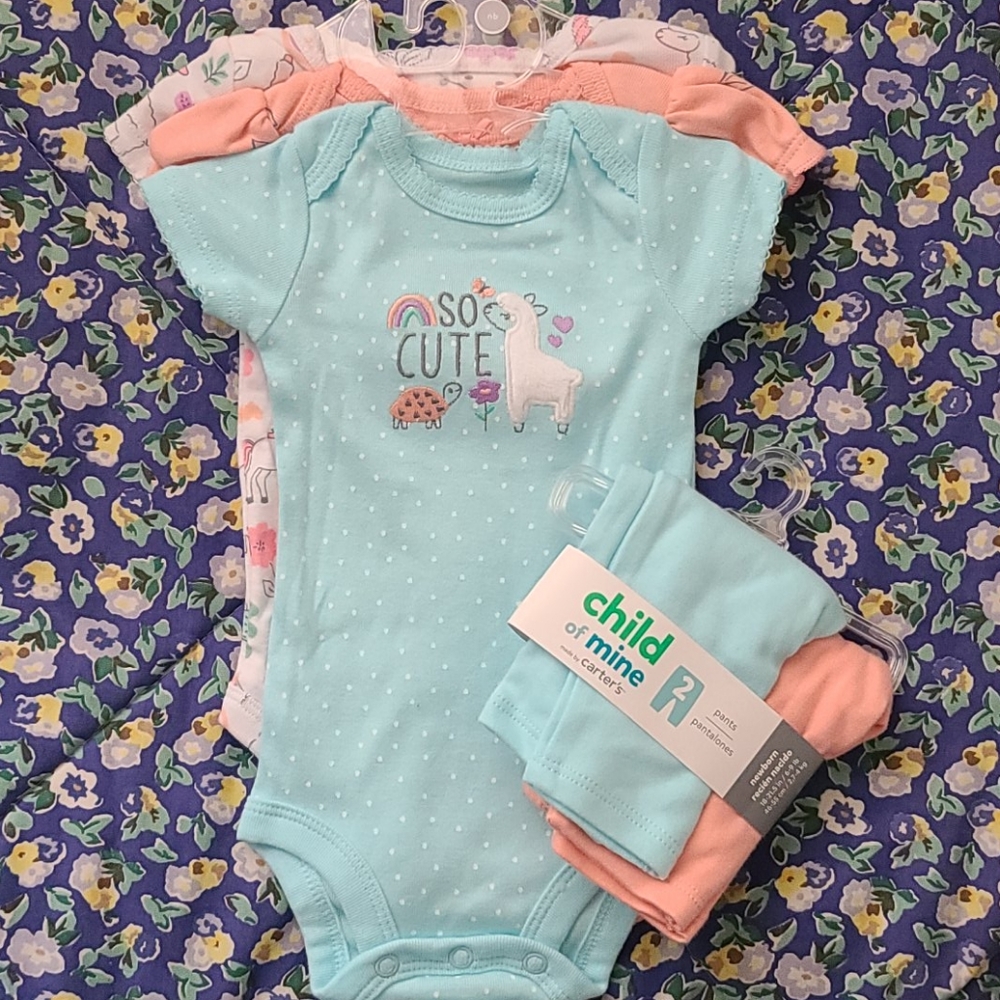 Carters Child of Mine Newborn onesie and pants